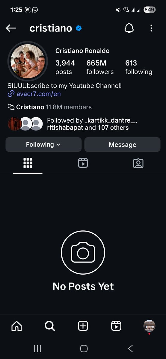 Tomodachi_Ninja's tweet photo. 🚨MAJOR INSTAGRAM BUG ALERT
INSTAGRAM IS BROKEN

I can't see posts from ANY account right now every profile shows "NoPosts Yet"
Not just me...all accounts

Even
Official @instagram - 694M followers

How can a $1 TRILLION company fail at something THIS basic? Instagram is cooked https://t.co/RQSxEtaeW1