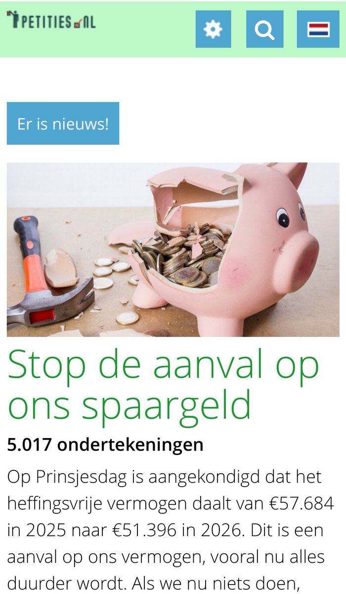 mariannezw's tweet photo. Ondertussen liep de teller op de petitie lekker door!

Red je spaargeld!
Tekenen!

https://t.co/67eNMeSrX7 https://t.co/Hd2GKBpNqg