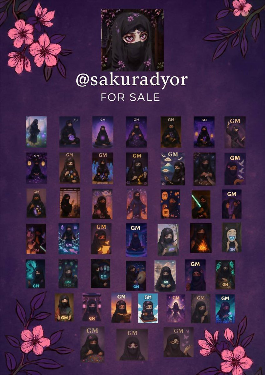 roidejerusalem's tweet photo. 🚨 Yo! I'm selling my influencer account @sakuradyor with an awesome GM palette! 🎨 DM me @Ida_xyz for details. First come, first served! #NFT #Influencer #Web3 https://t.co/smntUebaLy
