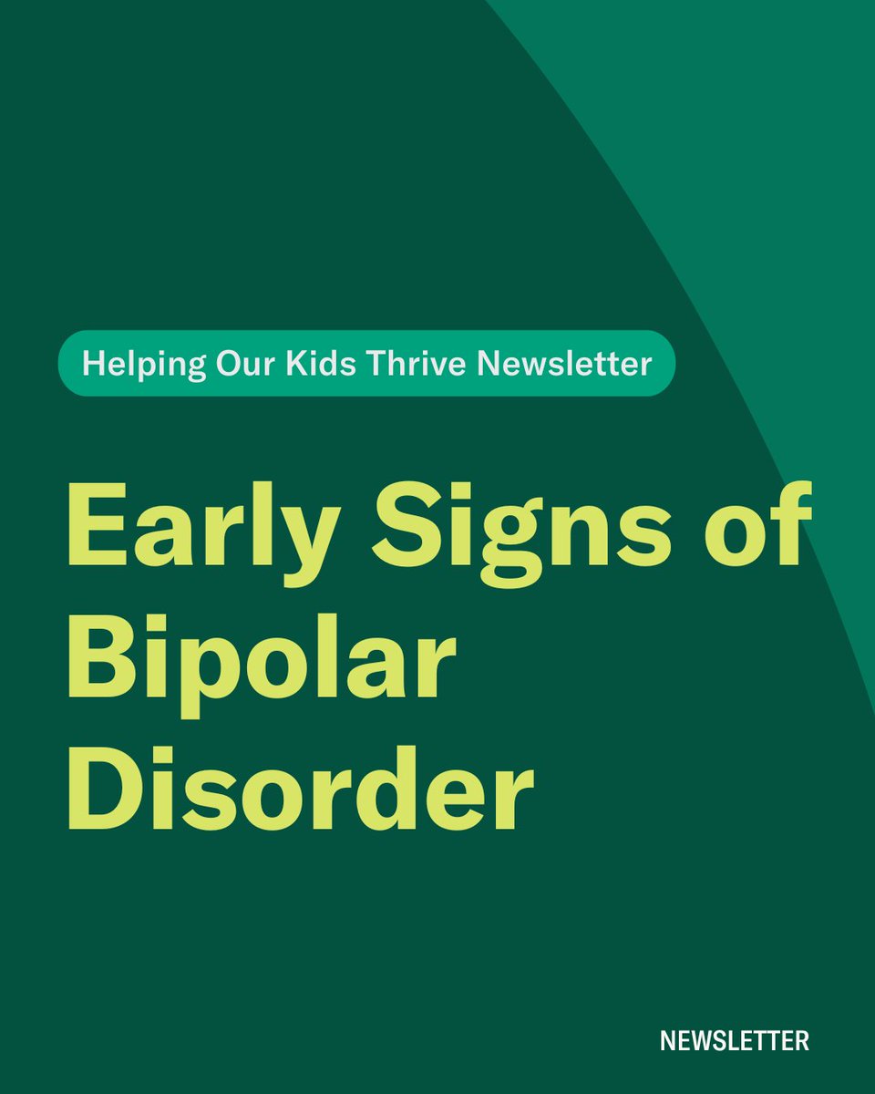 childmindinst's tweet image. Bipolar disorder, which usually develops during adolescence, is known for dramatic (and sometimes dangerous) highs and lows, from mania to depression. But if you know what to look for, there are signs of the disorder before the first full-blown episode — like shifts in mood,…