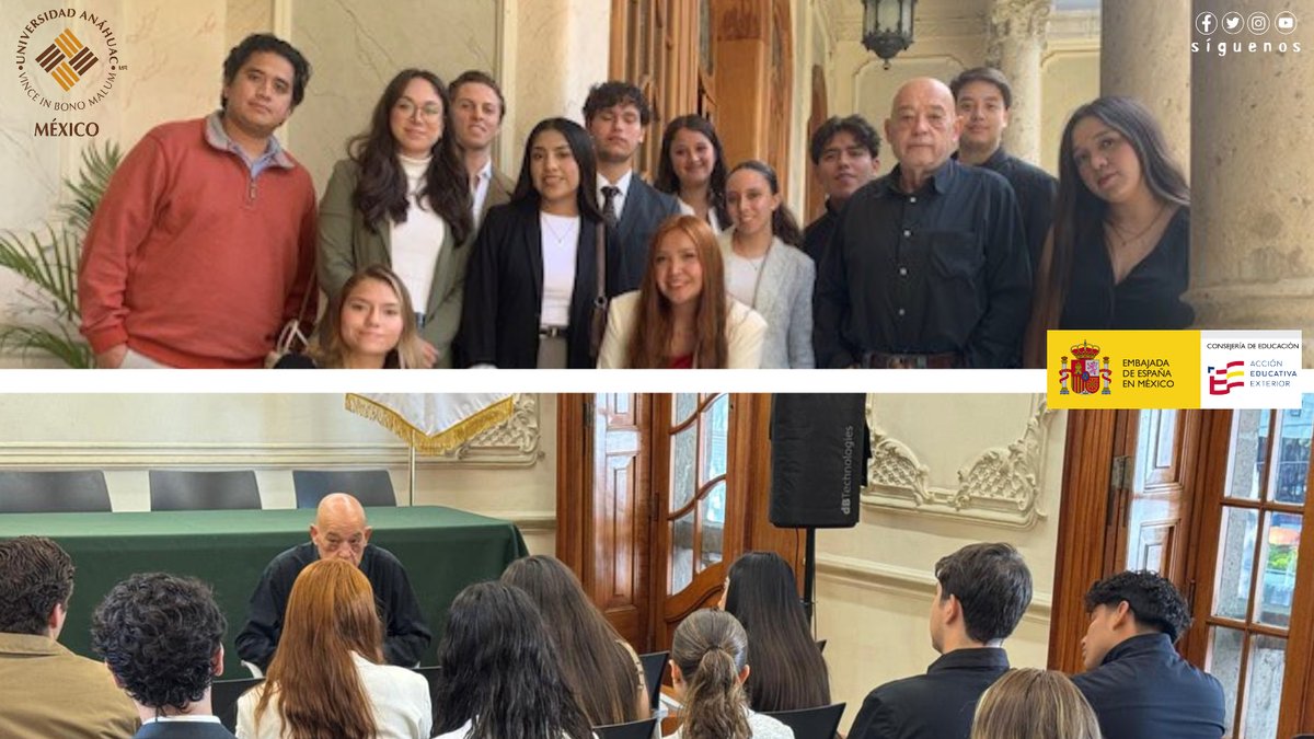 consejeriaedumx's tweet image. 🎓Estudiantes de la Universidad @RedAnahuac participaron en un conversatorio con Juan Vicente Pérez, Consejero de Educación de España en México, sobre requisitos, procesos y oportunidades para realizar una movilidad académica en España 📚🇪🇸
#EstudiaEnEspaña #MovilidadEstudiantil