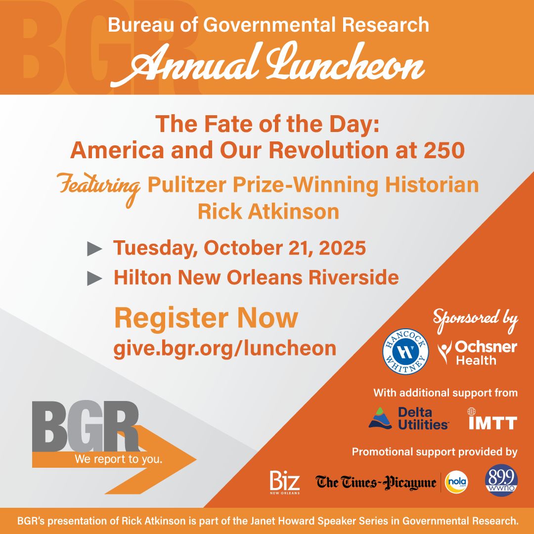 Don’t miss BGR’s Annual Luncheon on October 21!

We’re thrilled to host Pulitzer Prize–winning historian Rick Atkinson, who will share insights from his work on the American Revolution. Just in time for the 250th anniversary of America’s founding.

Purchase your table or tickets