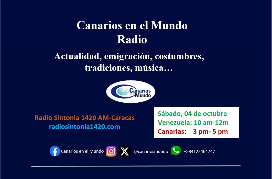 Este sábado por Radio Sintonía 1420 AM en Caracas y radiosintonia1420.com
Magacín nos acerca a nuestros pueblos, costumbres y culturas, hechos y acontecimientos. Noticias de interés de comunidades migrantes de ambas orillas. Música 
¡Aquí compartimos la información con usted!