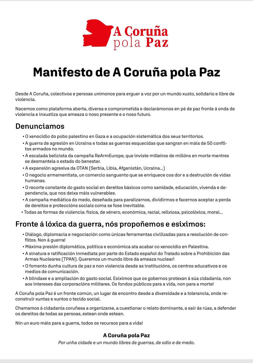 #ACoruñaPolaPaz