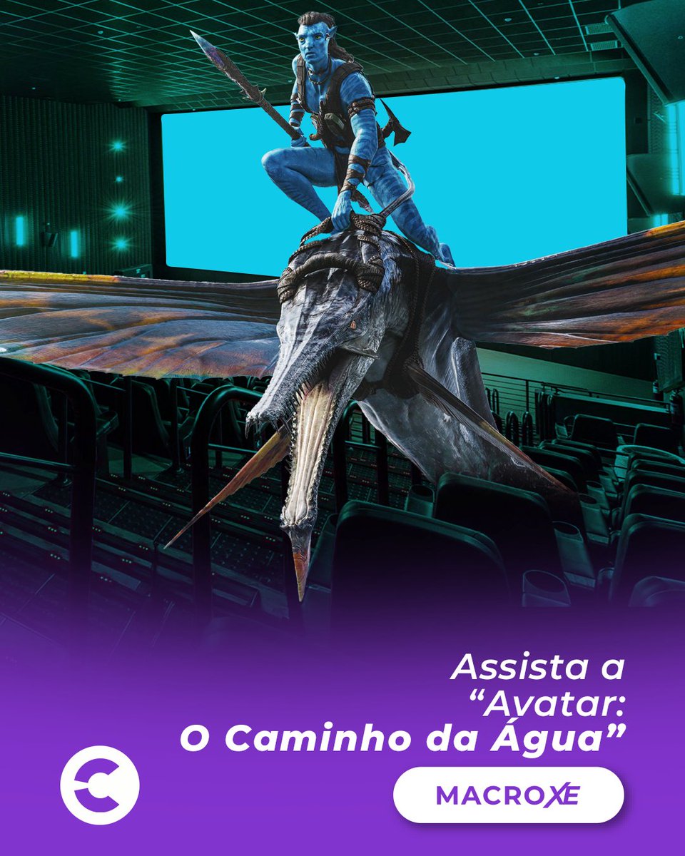 A experiência cinematográfica que emocionou milhares está de volta! Assista  a “Avatar: O Caminho da Água” em IMAX, Macro XE ou VIP e mergulhe novamente  nesse universo épico. Garanta já seu ingresso, image size:960x1200