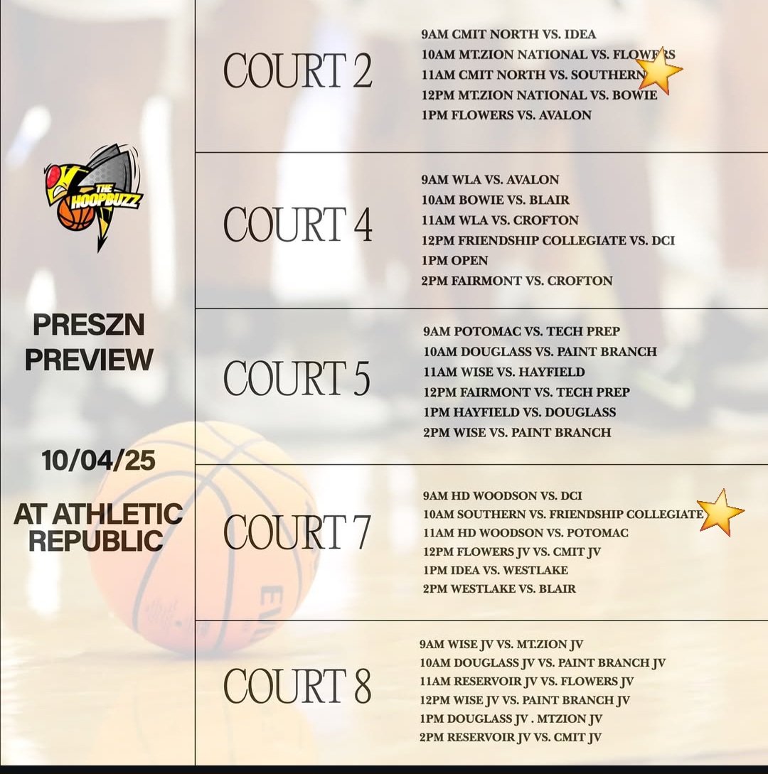 In action with <a href="/TheHoopBuzz/">TheHoopBuzz</a> and <a href="/SouthernAAhoops/">Southern Bulldogs Boys Basketball</a> this weekend.

Athletic Republic 
Saturday 
10am - Court 7 vs. Friendship Collegiate 
11am - Court 2 vs. CMIT North