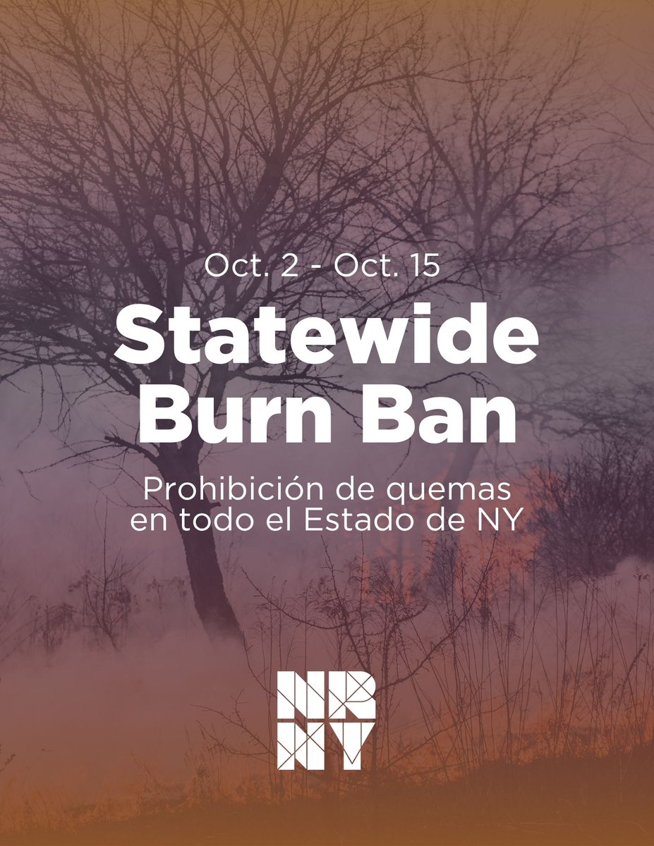 NewRochelleNY's tweet image. A statewide burn ban is in effect from 10/2 - 10/15 due to heightened fire risk. Most outdoor fires are prohibited and residents should conserve water to protect our supplies. To #learnmore, visit: dec.ny.gov/environmental-…