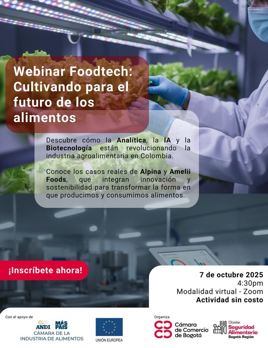 Una conversación virtual sobre los procesos de creación, desarrollo, implementación, impactos y logros en el uso aplicado de la *Analítica*, la *Inteligencia Artificial* y la *BioTech* Alpina y Amelii Foods).
Inscripción en: comunidaddigital.ccb.org.co/index/events/d…