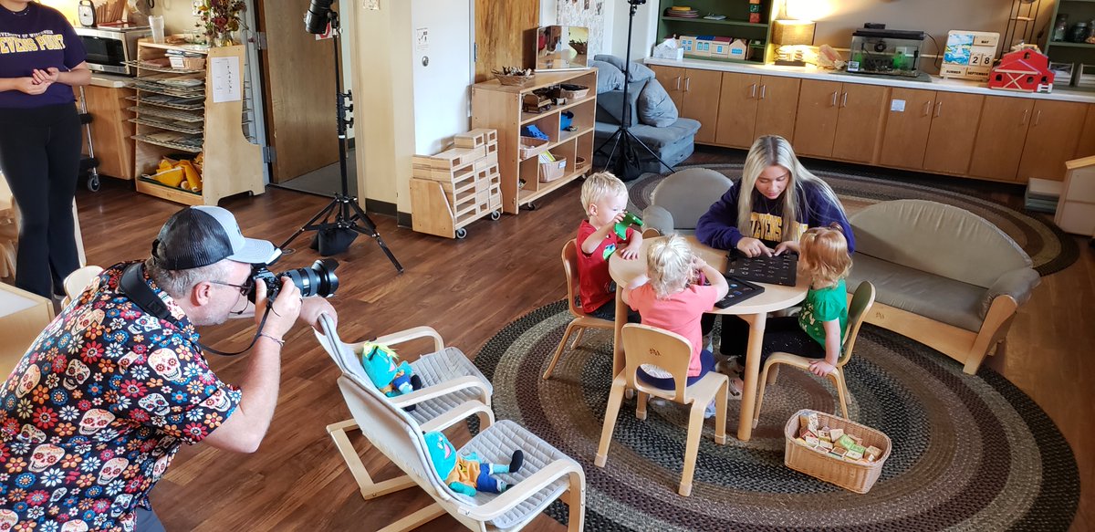 We had so much fun during the campus photo shoot with some very special friends from the #UWSP Helen R. Godfrey University Child Learning and Care Center this week!