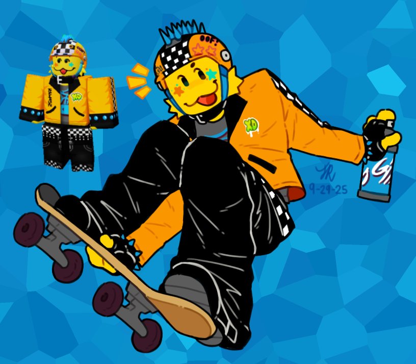 Chippybooru's tweet image. My lil fella that I used for the Roblox Takeover event! His crew is called &quot;Side FX Include&quot; :]

I meant to post this much earlier LMAO

#Roblox #Robloxoc