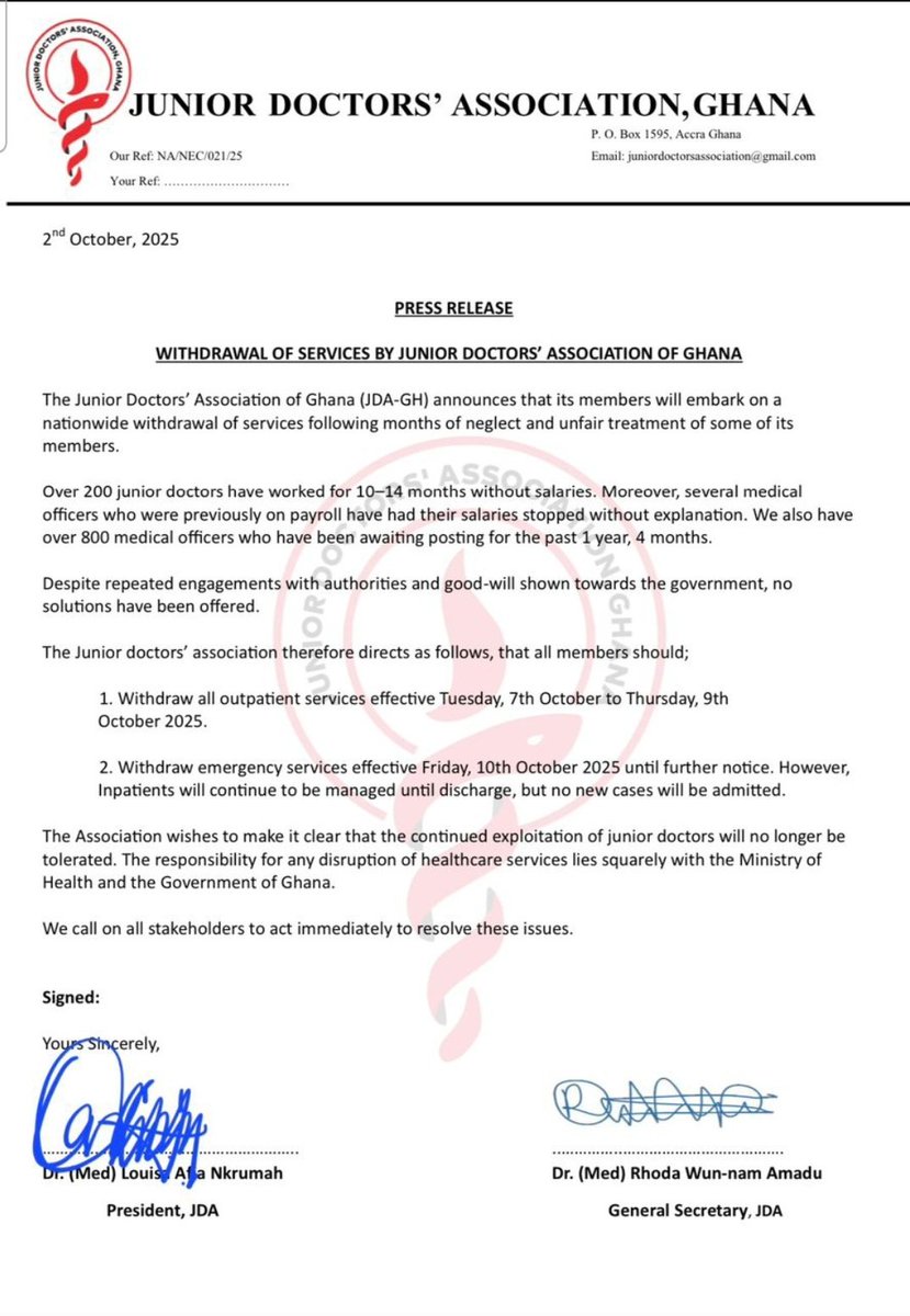 Junior Doctors' Association, Ghana (@jda_ghana) on Twitter photo 