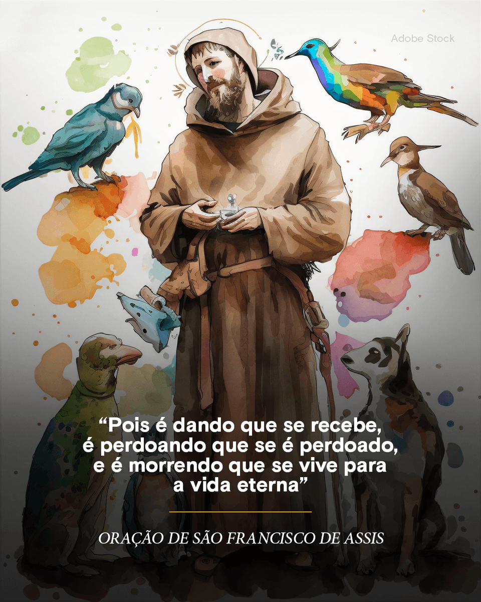 CanalHistory's tweet photo. #HojeNaHistória No dia 4 de outubro, celebramos a vida e o legado de São Francisco de Assis, um dos santos mais amados e venerados da Igreja Católica.​

Nascido em uma família rica na Itália, renunciou aos luxos e escolheu viver na humildade, dedicando sua vida à fé, ao serviço ao próximo e ao cuidado com toda a criação. Sua simplicidade e compaixão o tornaram símbolo de amor verdadeiro e de entrega total a Deus.​

Chamado de “o pobrezinho de Assis”, São Francisco nos deixou exemplos de fraternidade, caridade e respeito profundo pela natureza. É lembrado como protetor dos animais e do meio ambiente, e até hoje inspira milhares de pessoas a viverem com mais consciência, empatia e devoção.​

Que o legado de São Francisco continue a nos guiar para uma vida mais simples, generosa e cheia de amor por todas as criaturas. ​

​#SãoFranciscoDeAssis #DiaDeSãoFrancisco #ProtetorDosAnimais