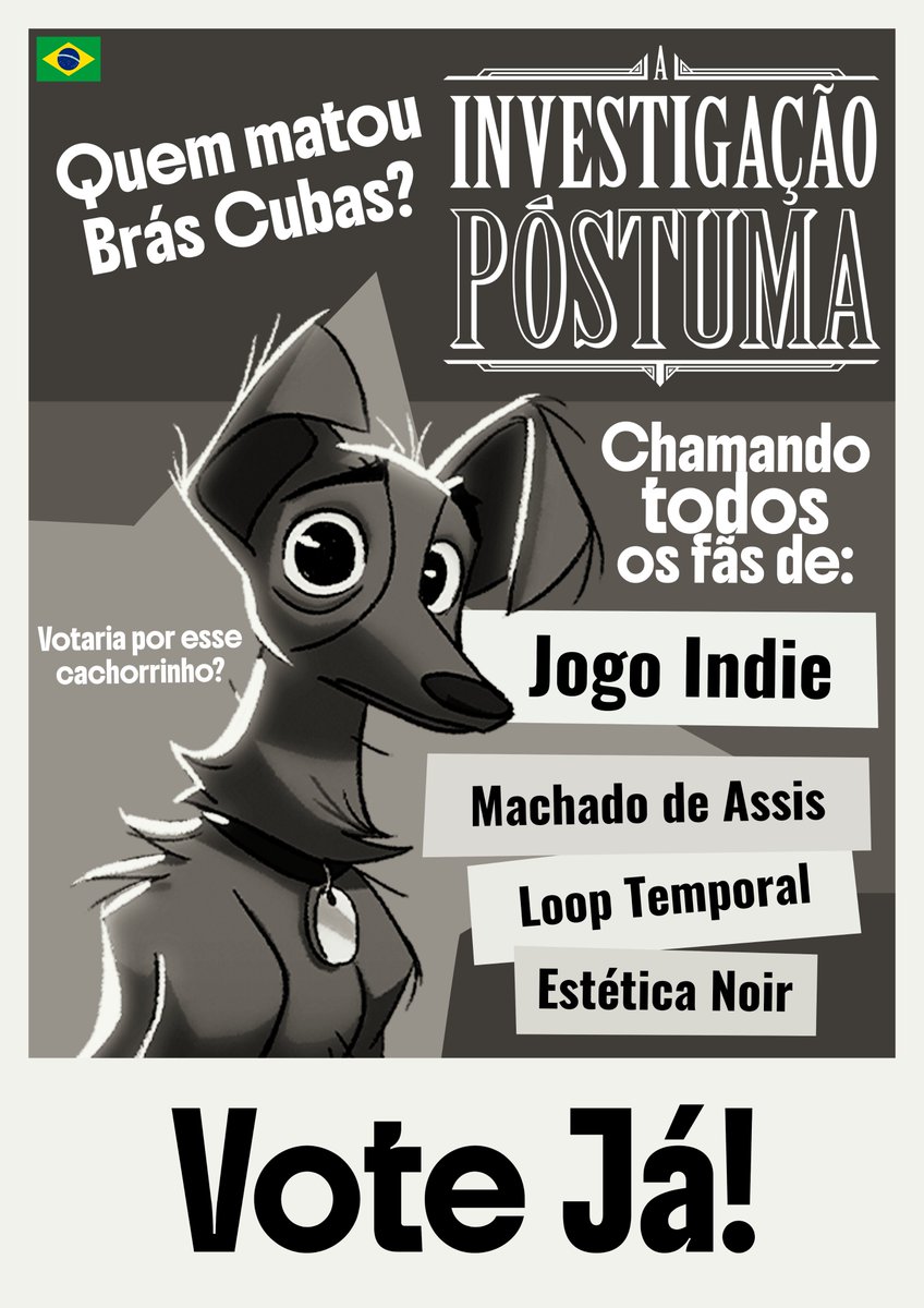 mgaiastudio's tweet photo. Vote em A Investigação Póstuma!
Seu apoio faz toda diferença e é super rapidinho
Já votou? Marca um amigo pra votar também e bora juntos nessa!

🔗 https://t.co/dYQB02Ynhd

#MachadoDeAssis #BrasilTáPraGame #GameDev #InvestigaçãoPóstuma #EmbraturLAB @nuuvem https://t.co/UzXrzPQJ0p