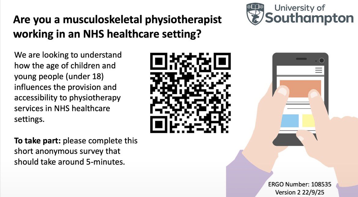 ⭐️Are you a musculoskeletal physiotherapist working in an NHS healthcare setting? 
👇Please have a look at our survey