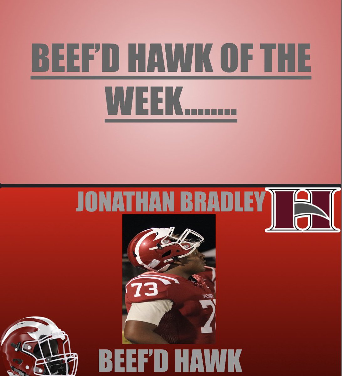 WEEK 6 BEEF’D HAWK OF THE WEEK ‼️
Going to freshman Jonathan Bradley. Jonathan had a dominate week of practice. He continues to get better week after week. The future is bright! Proud of you Jonathan! <a href="/GroveRecruits/">Hillgrove Football Recruiting</a> <a href="/HgroveFootball/">ℍ𝕚𝕝𝕝𝕘𝕣𝕠𝕧𝕖 ℍ𝕊 𝔽𝕠𝕠𝕥𝕓𝕒𝕝𝕝™️</a>