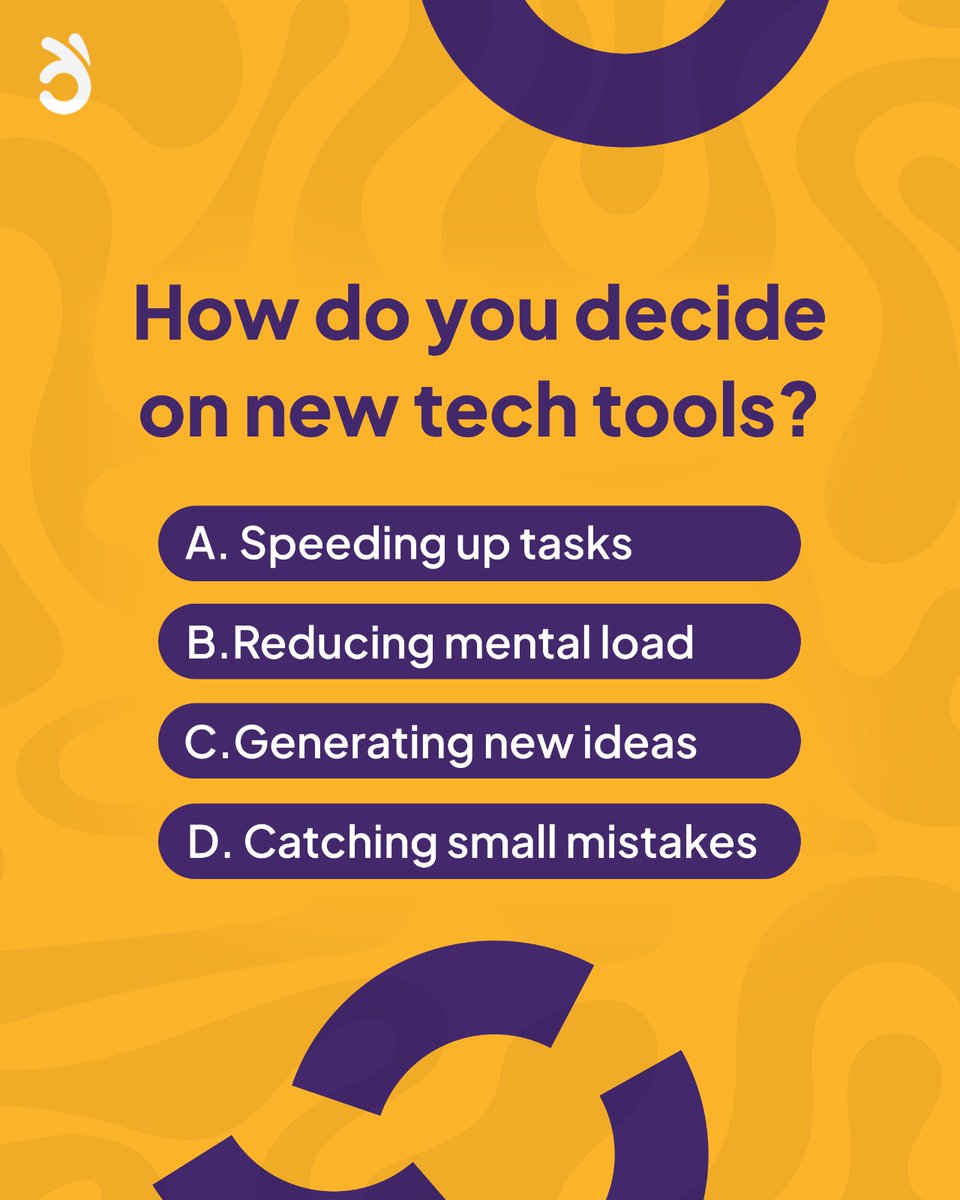ReallyGreatTech's tweet image. What&apos;s your top reason for adopting new tech tools? Vote in the poll and drop your thoughts below – is it all about efficiency, creativity, or something else? Let&apos;s geek out! 🤔💻 #TechDecisions #ProductivityHacks #FutureTech