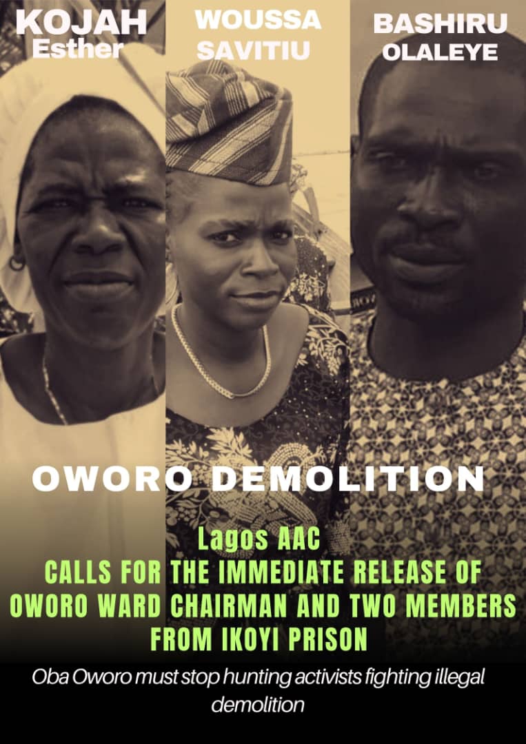 facebook.com/share/p/16DoHA…
Oba Oworonshoki the chief land Grabber can continue to joke around but no intimidation will stop the fight against illegal demolition. Shame on the <a href="/LagosPoliceNG/">Lagos State Police Command</a> in Oworo Along division for joining the conspiracy.
#FreeOworo3
#Stopillegaldemolition