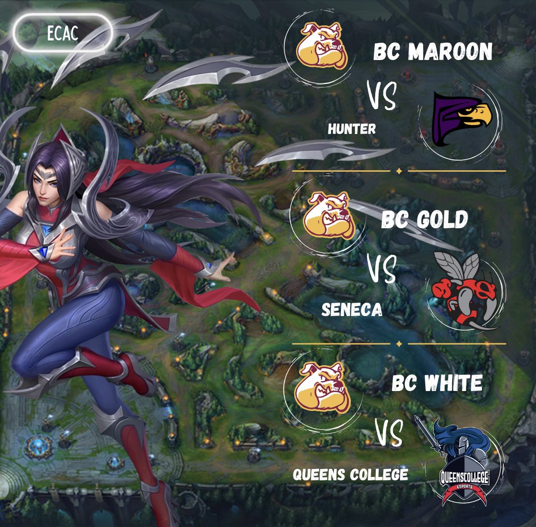 Tonight we have matches in Tekken 8 &amp; League of Legends‼️

Tekken 8:
BC Maroon vs Molloy University

League:
BC Maroon vs Hunter
BC Gold vs Seneca
BC White vs Queens College