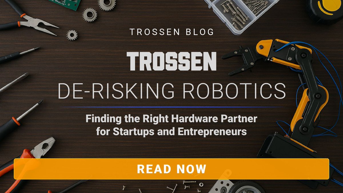 trossenrobotics's tweet image. Tight budgets? Investor deadlines? Gaps in expertise?
Read Now: buff.ly/Bd7Ujzp 

We’ve seen it over and over: the wrong hardware partner can cost months of time and thousands of dollars, while the right partner can accelerate you toward your next milestone.