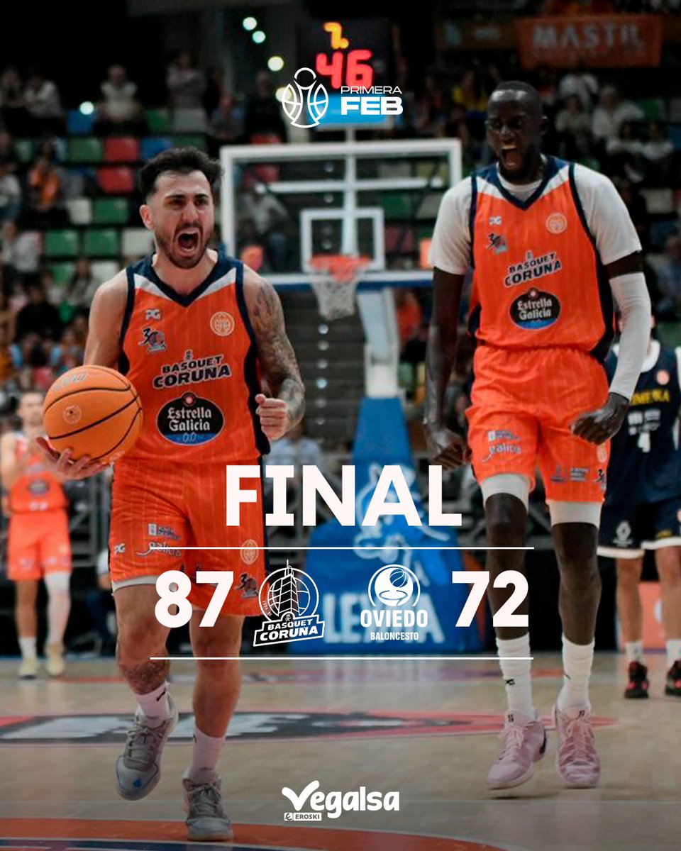 ⏰ J2 | FINAL

📝 ¡La primera en casa ya es nuestra! GRACIAS por vuestra fuerza, COLISEUM!!! 🤩🧡

🏀 87-72

⛹🏻 vs <a href="/oviedocb/">Alimerka Oviedo Baloncesto</a>
📍 Coliseum
👉🏼 J2 #PrimeraFEB

📊 baloncestoenvivo.feb.es/partido/2486268

 #ACoruñaquereBasquet