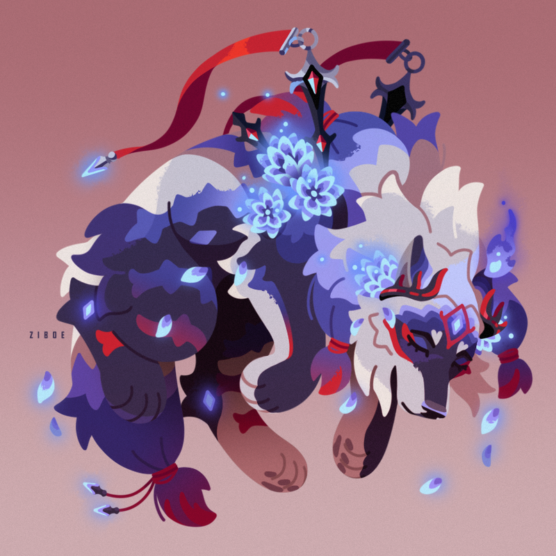 I have been posting this chibis in batches, but will now post them individually for better quality 😌 Commission for my friend  <a href="/AurumHound/">AurumHound</a>
#wolf #lineless #chibi