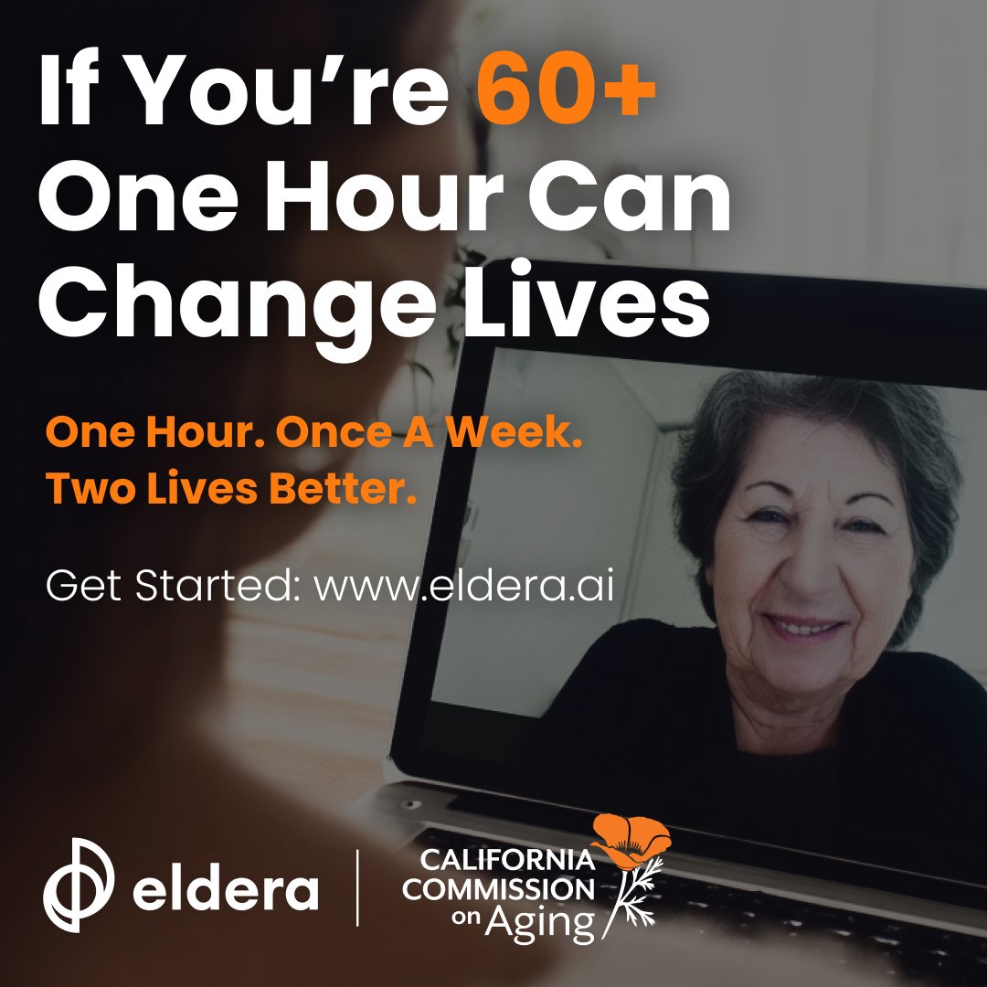 CCoA and <a href="/Eldera/">Elder Artola</a> have partnered to enlist Californians age 60+ in support of youth. Eldera connects vetted adults 60+ with young people 6–17 for
weekly, virtual conversations, mentoring, and support.
Enroll now: Californians 60+ sign up at eldera.ai