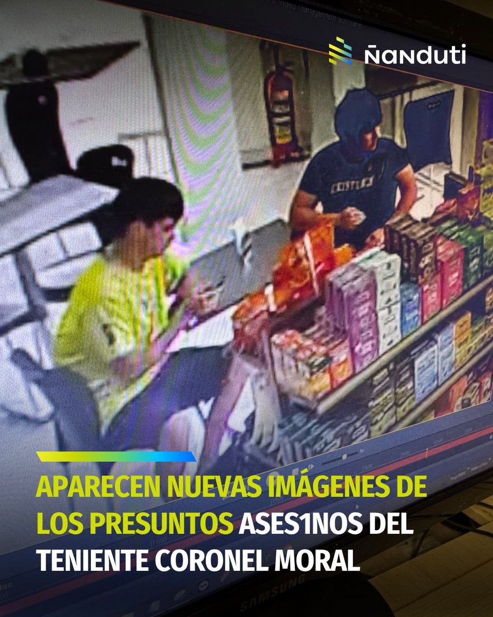 nanduti's tweet image. Nuevas imágenes de los aparentes autores del crimen contra el teniente coronel Guillermo Moral
➡️ Cámaras de seguridad los captaron en la estación de servicio en donde abandonaron su motocicleta antes de escapar en un vehículo de una plataforma de transporte.
#Ñanduti