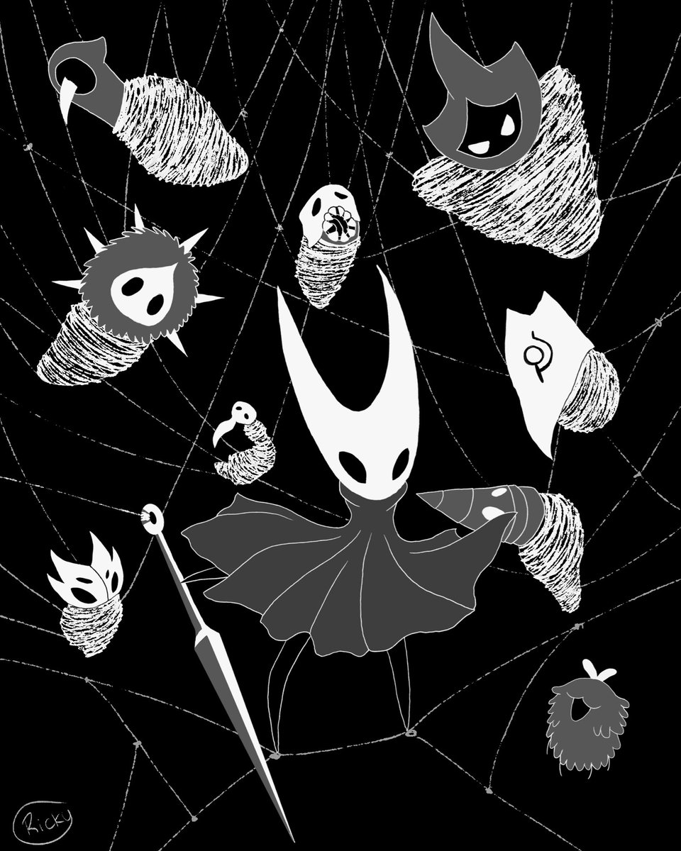 BrolicSwine's tweet photo. Inktober Day 2: Weave 🕷️ 

Had to draw some Skong! Hornet is half Weaver so what other drawing fits better? @TeamCherryGames 

#Inktober #Inktober2025 #Inktober2025Weave #Silksong #HollowKnight #digitalart https://t.co/aA96iYz3ND