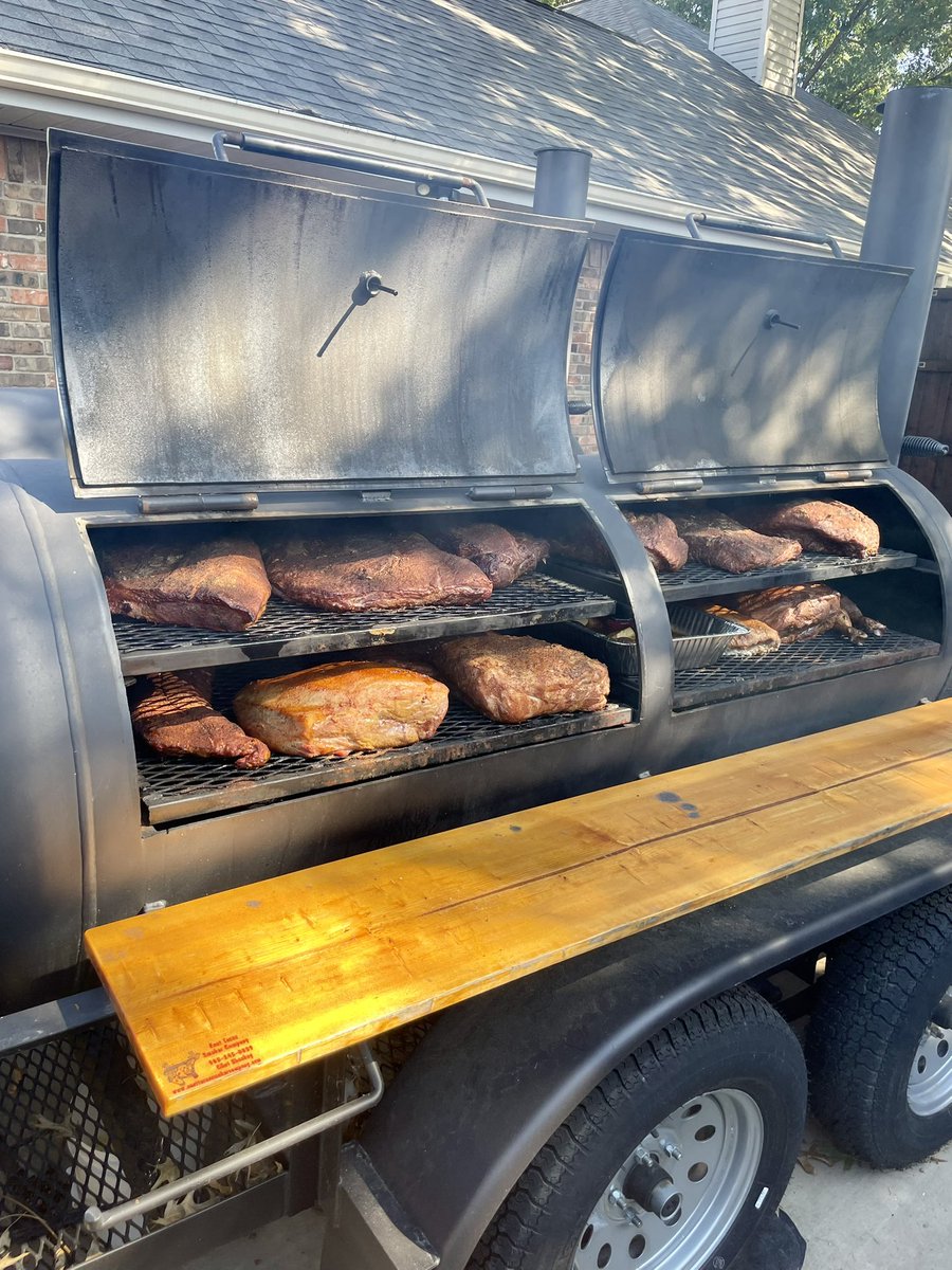 Allenwrestling's tweet image. All the meat is on the smoker for the 24th Annual Allen Wrestling Blue/White Picnic. #alwaysimproving