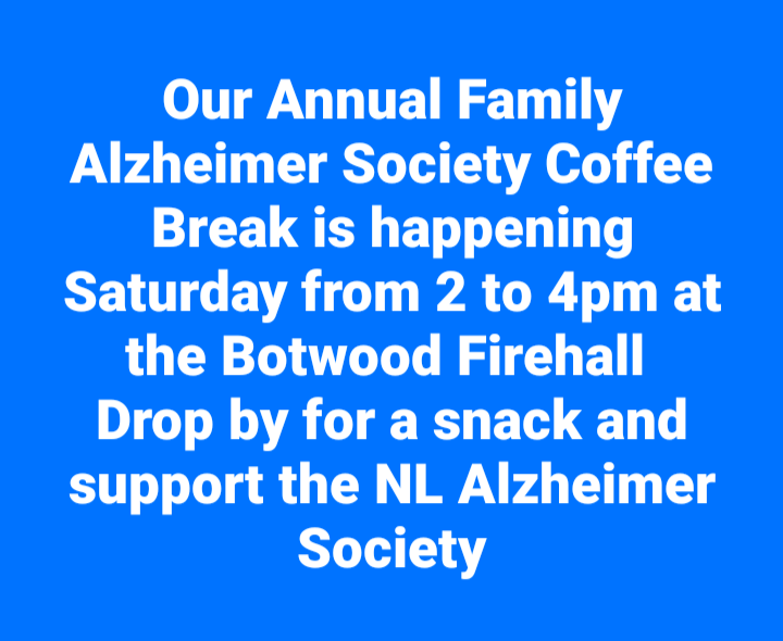 Our Annual Family Alzheimer Society Coffee Break is happening Saturday