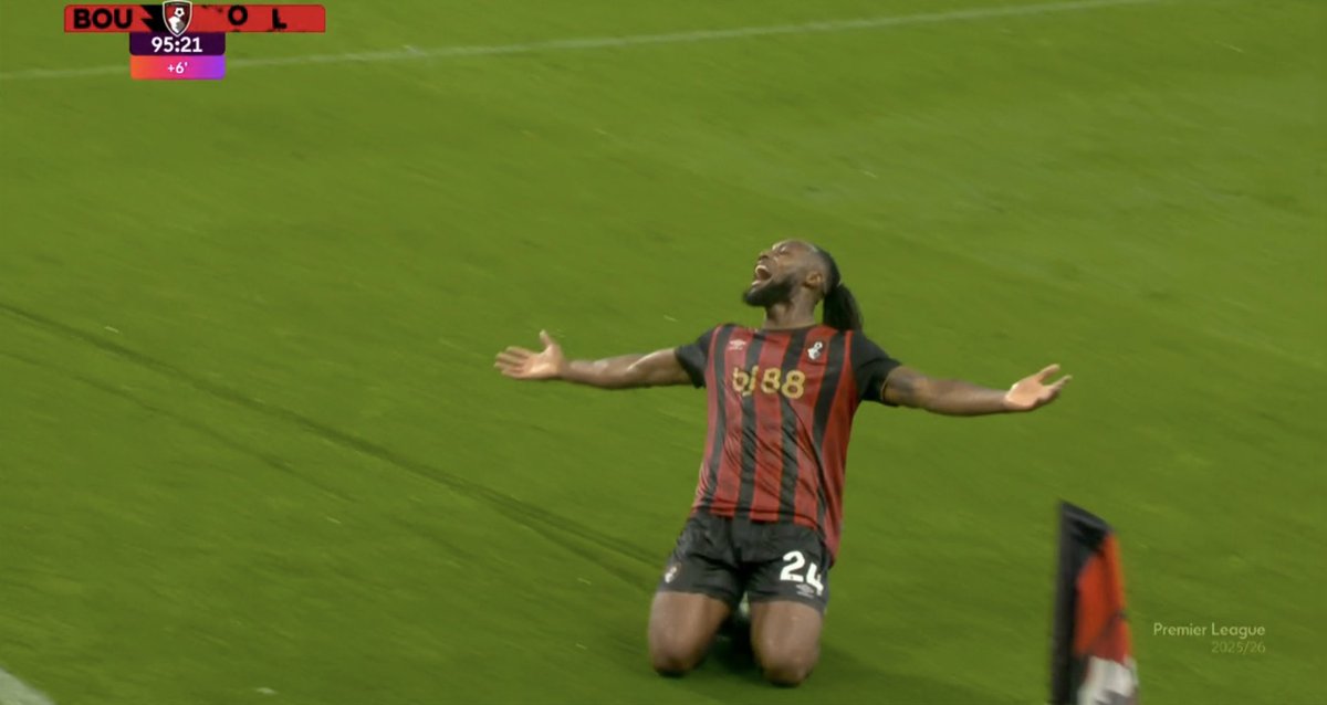 TouchlineX's tweet photo. 3-1 Bournemouth.

GOOOOOOAAAAAAAAAL ANTOINE SEMENYO AGAIN !!!!!!!!!!!!!!!!!!!!!!!!!!! WHAT A FINISH !!!!!!!!!!!!!!!!!!!!!!!!!!!!!!!!!!!!!! THIS GUY IS GOING TO GET SOLD FOR MORE THAN 70 MILLION YOU CAN BET YOUR MONEY ON THAT !!!!!!!!!!!!!!!!!!!!!!!!!!!!!!! https://t.co/KLRjMWhNBM