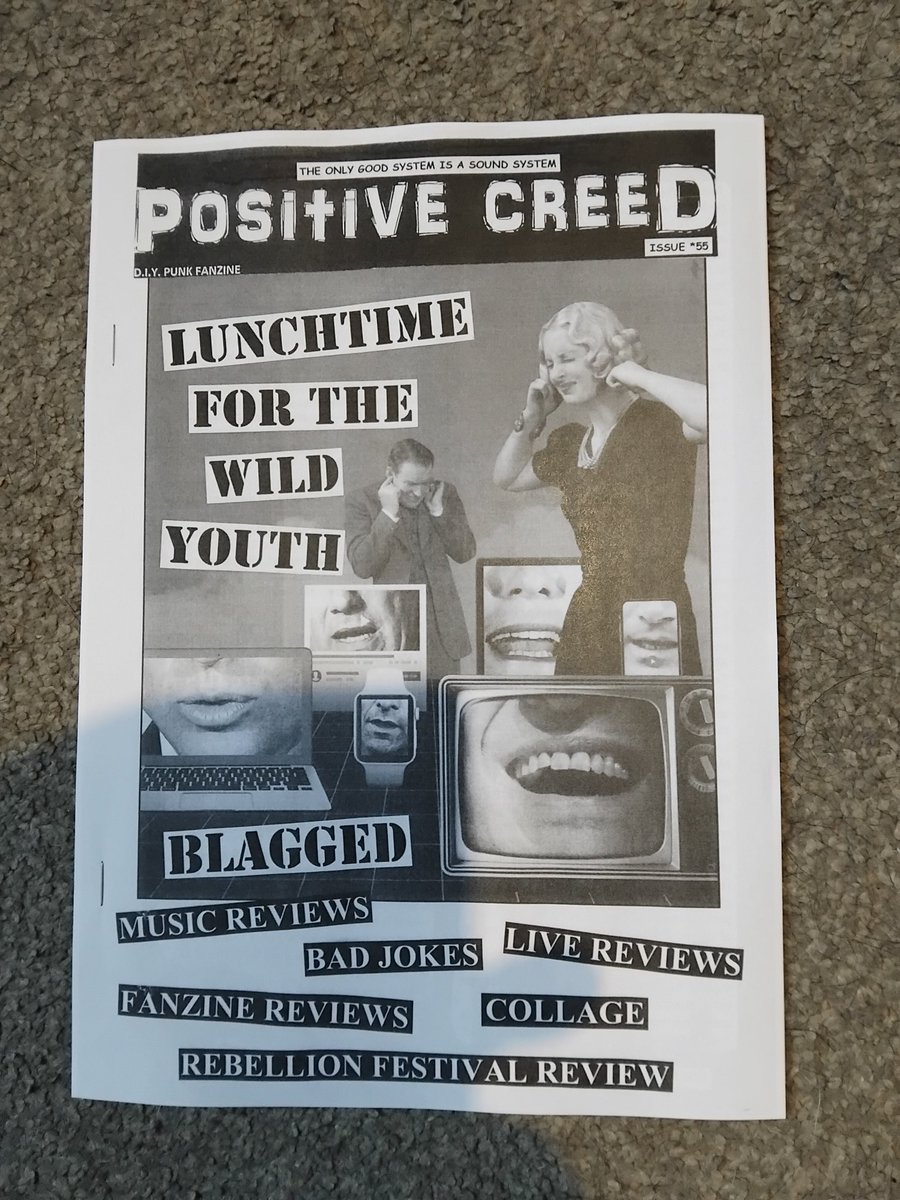 Positive Creed *56 is now available and features interviews with Lunchtime For The Wild Youth and Blagged. Only £3 (which includes postage in the UK). Please message us for PayPal details if you would like a copy.