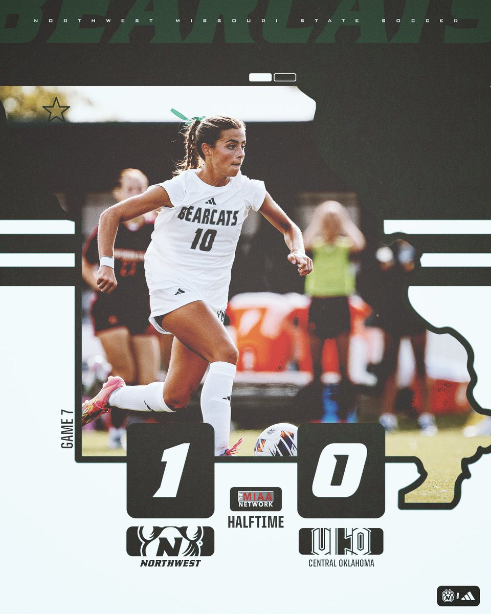 NWBearcatSOC's tweet photo. '𝓒𝓪𝓽𝓼 🆙at the half.

🥅 Makenna West - 13th minute

#OABAAB https://t.co/tMtNUQO7a6