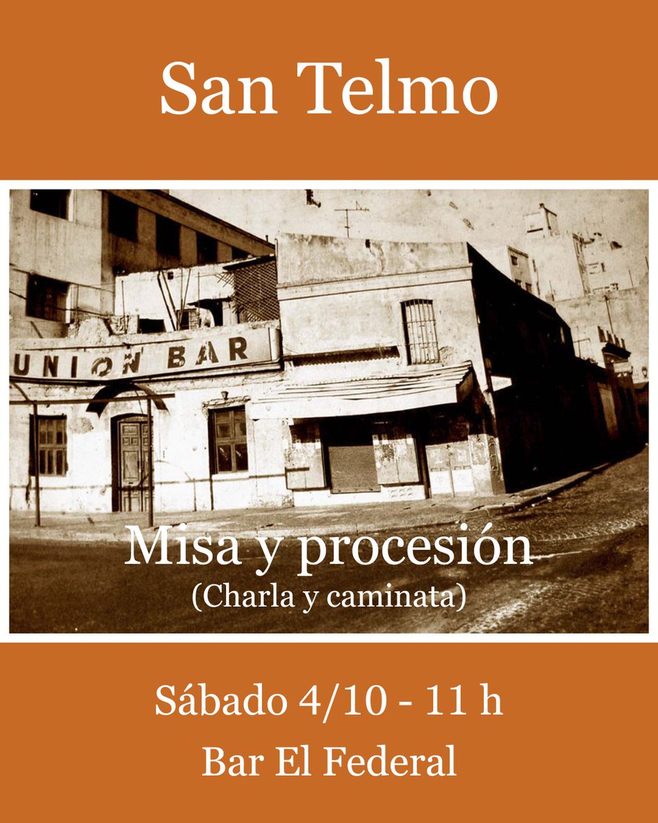 MISA DE 11. Mañana 4oct. Bar El Federal. Después salimos de caminata por el barrio.