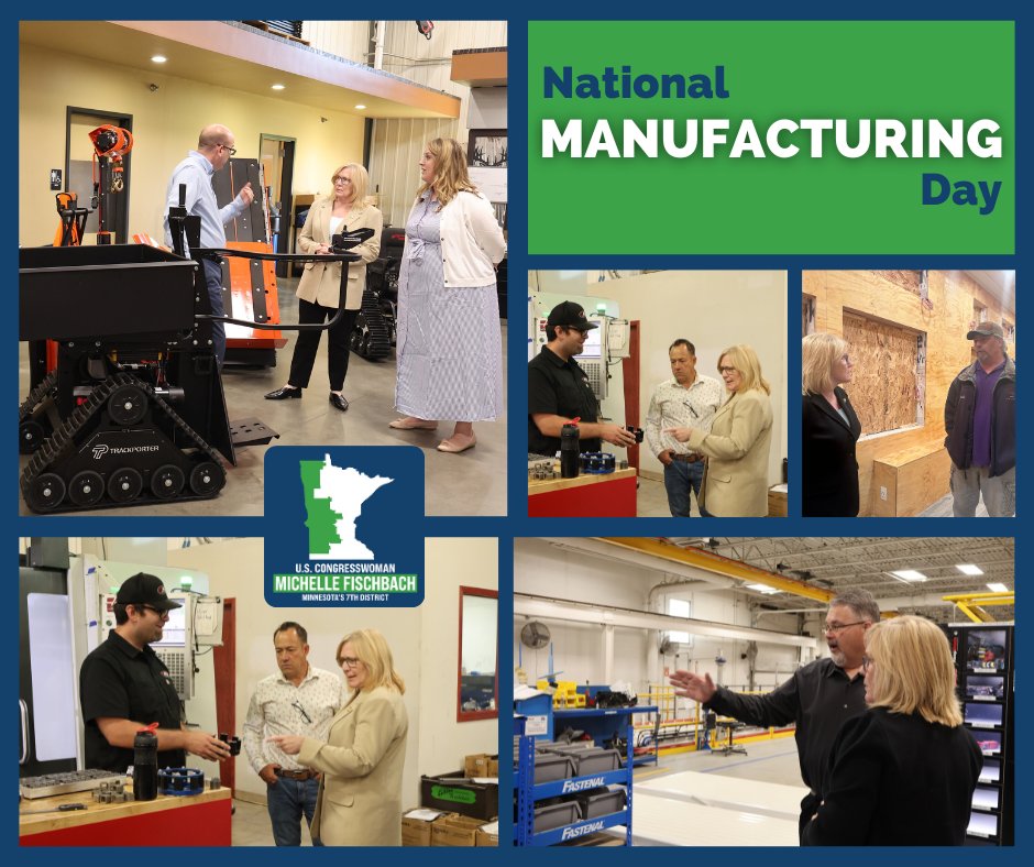 RepFischbach's tweet image. We are privileged to have a wide array of manufacturing in Minnesota’s Seventh Congressional District. This is the American way!
#MN07 #ManufacturingDay