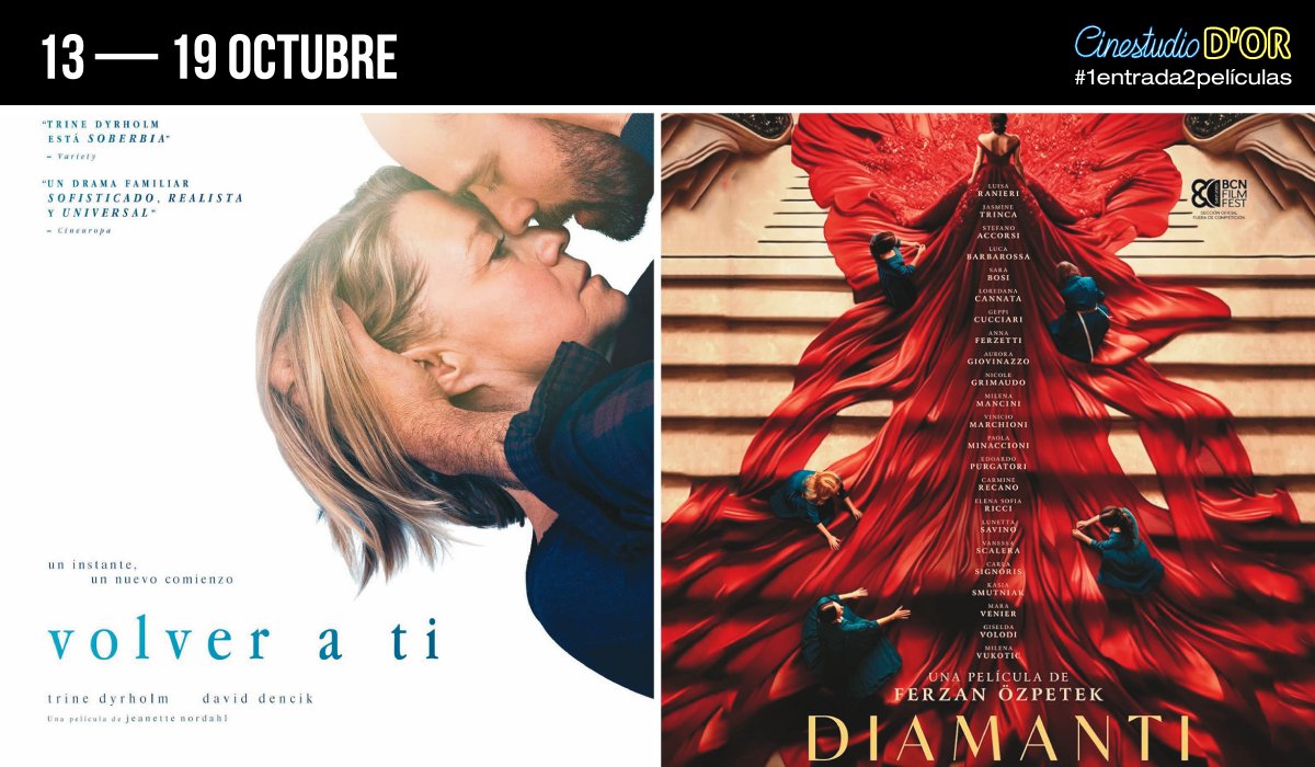Hoy último día:
16:30h. #VolverATi
18:10h. #Diamanti
20:30h. #VolverATi
22:10h. #Diamanti

Entrada domingo: 🎫 5€ #1entrada2películas
cinestudiodor.es
