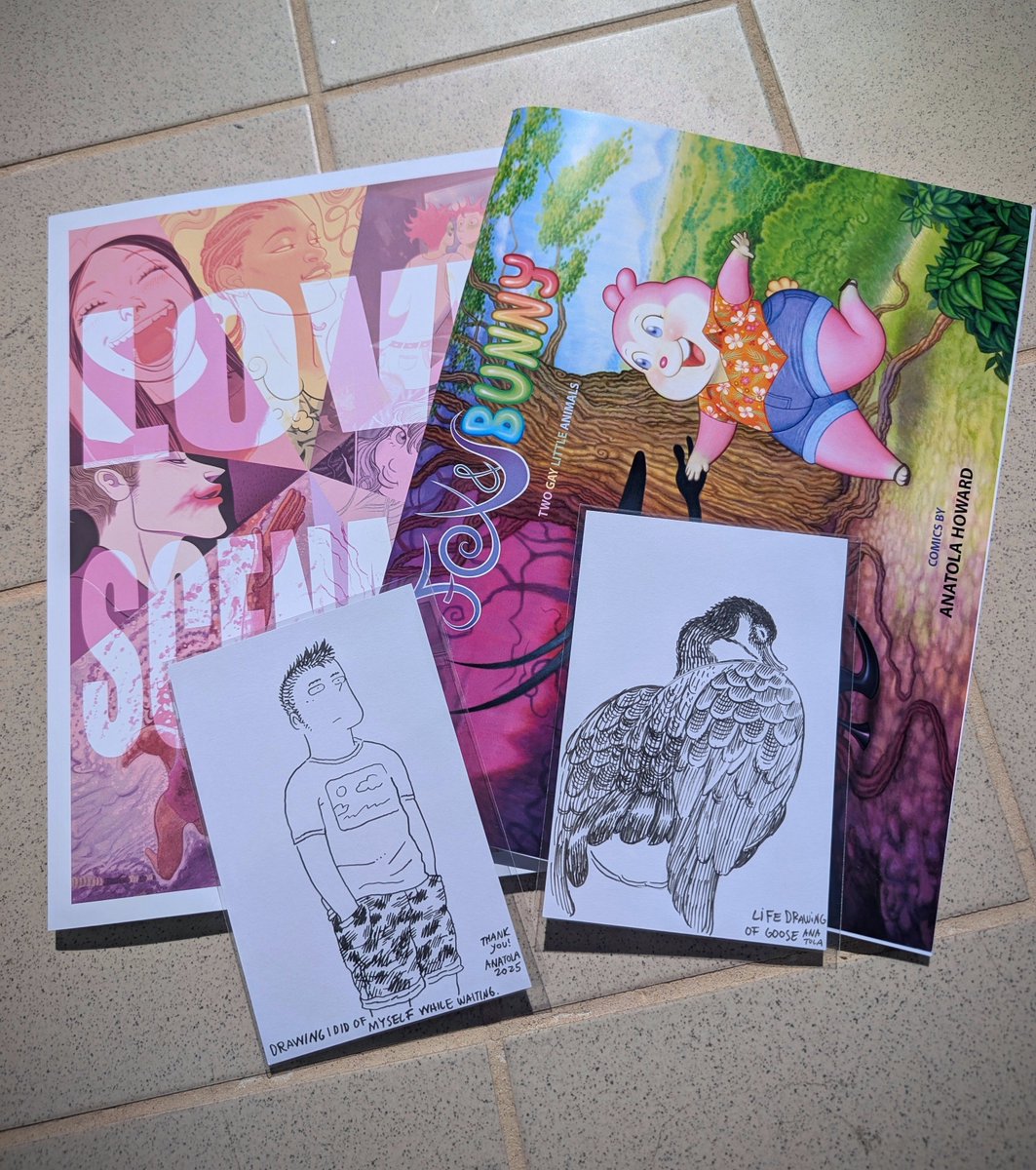 My Fox &amp; Bunny and Love Scenario books just arrived- complete with sketches from Anatola Howard (<a href="/MAROONRACOON/">Anatola Howard</a> ) and I couldn’t be more thrilled! Anatola’s art is everything--  expressive, dynamic, unapologetically queer and brimming with passion. 
Thank you so much!!
