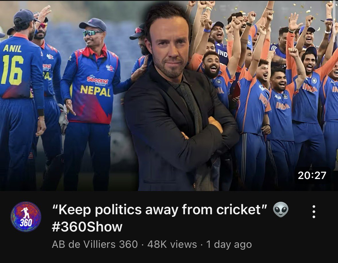 Sher__Ali's tweet photo. Endians Crying Over De Villiars Caption,  Although AB is their darling, this title is stinging them because these Pajeets know who brought politics into the game. there is no difference btw endians and Israel,They will mess things up and then say they didn't do it. https://t.co/mBJJgM4kkX
