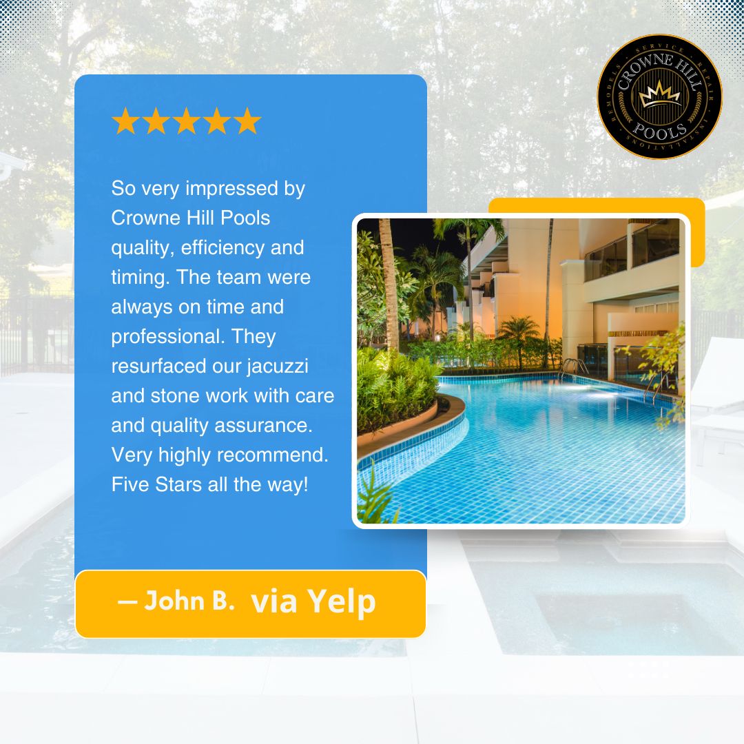Crownehillpools's tweet image. Professional, timely, and quality service, that’s the Crowne Hill Pools promise. Let our experts transform your pool or jacuzzi today!

#PoolServiceExperts #PoolMaintenance #PoolCareProfessionals #JacuzziResurfacing #StoneWorkExperts #CrystalClearPools #SparklingPools