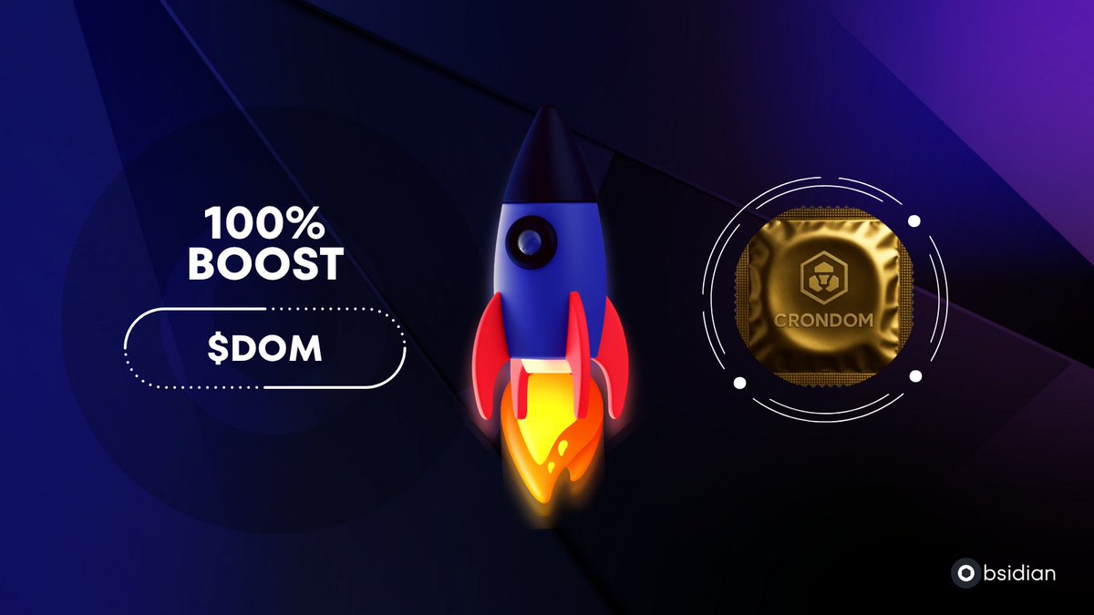 ✨New Token Boost✨

$DOM by <a href="/CrondomLabs/">Crondom</a> was ObsidianSwap's top traded CROmmunity in the last 24 hours

Earning a 100% boost to our weekly leaderboard points through tomorrow

More points = More weekly rewards 🤝💰

SWAP. CLAIM. WIN!!