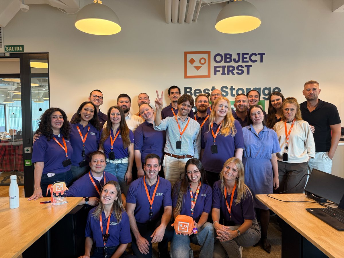 object_first's tweet image. With Q3 wrapped, our Barcelona office is gearing up for what’s next at @object_first.
On October 8, we’ll reveal how Object First is making @Veeam backups Simply Resilient. Register now to be among the first to learn more: bit.ly/46gjEjJ