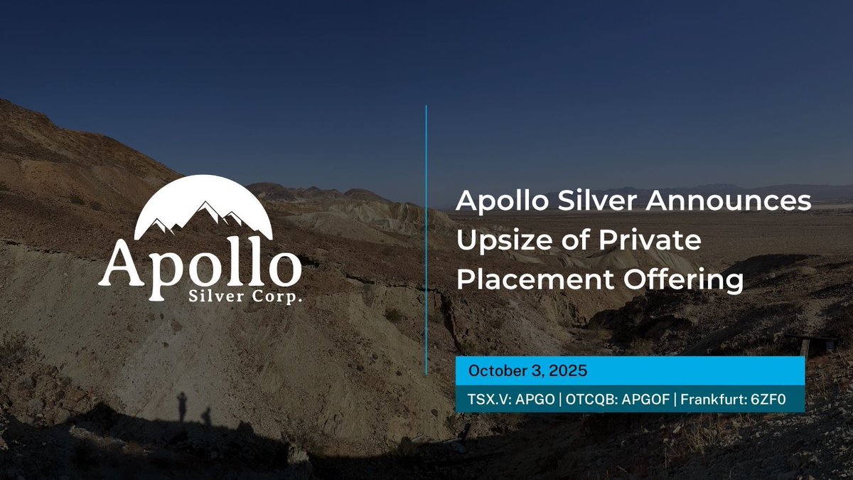 corp_apollo's tweet image. Apollo upsizes private placement to $26.8M on strong shareholder demand.
Funds will advance Calico (CA), support Cinco de Mayo (MX), cover property maintenance & corporate purposes.
🔗 buff.ly/nlrQrth #APGO $APGO $APGOF