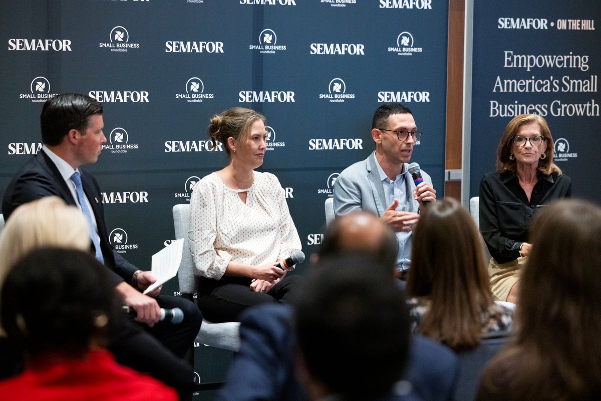 SmBizRoundtable's tweet image. We recently joined @semafor on the Hill for a powerful convo on small biz growth in the digital age. Big thank you to @repkevinhern, @SenMarkey, @rhettbuttle, @KarenKerrigan, and Christine Kymn for sharing their insights!

#SmallBusiness #Policy