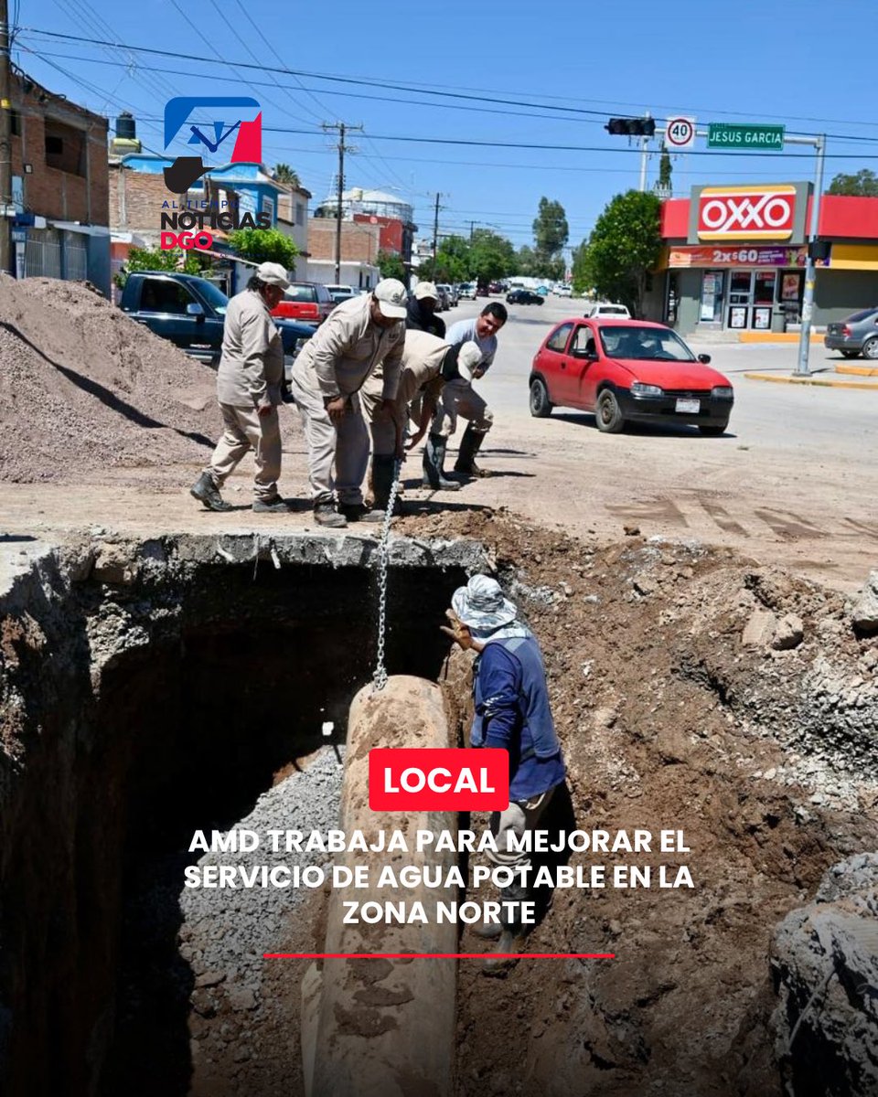 DANIEL RETA (@danielreta) on Twitter photo ⭕️ #Local | 💧👷 El equipo de <a href="/AMD_Durango/">Aguas del Municipio de Durango</a>, trabaja para mejorar el servicio de agua potable en la zona norte.
El personal de AMD lleva a cabo una intensa labor de reparación en una fuga de agua detectada en un tubo de 20” que abastece desde el macrotanque José Revueltas.
🚧 ⭕️ #Local | 💧👷 El equipo de <a href="/AMD_Durango/">Aguas del Municipio de Durango</a>, trabaja para mejorar el servicio de agua potable en la zona norte.
El personal de AMD lleva a cabo una intensa labor de reparación en una fuga de agua detectada en un tubo de 20” que abastece desde el macrotanque José Revueltas.
🚧