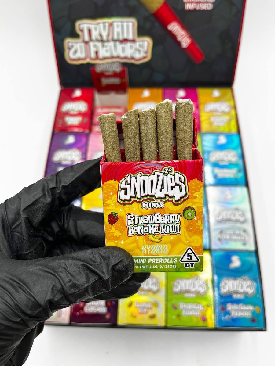 Smacking420's tweet image. Snoozies Minis By Snooze (Authentic):
———————————————
Another fire brand by snooze. Each master box comes with 20 different flavors. The joints burn really good and taste good.

📦10+ $18 each 
📦30+ $17 each 
📦50+ $16 each 
📦100+ $15 each 
📦500+ $14 each 
📦1000+ $13 each