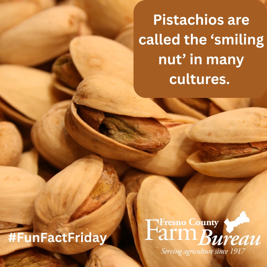 #California is the top producer of #pistachios, producing about 95% of the nation's supply.
#FCFB #FunFactFriday #FarmFactFriday #CAGrown