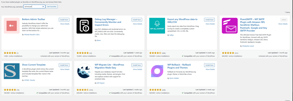 CSDevAr's tweet image. WordPress is all about the solid, tried stuff. Where others go for fancy, WordPress is a rock and gives you the tools. A little one that I've started to use is Favourite Plugins.