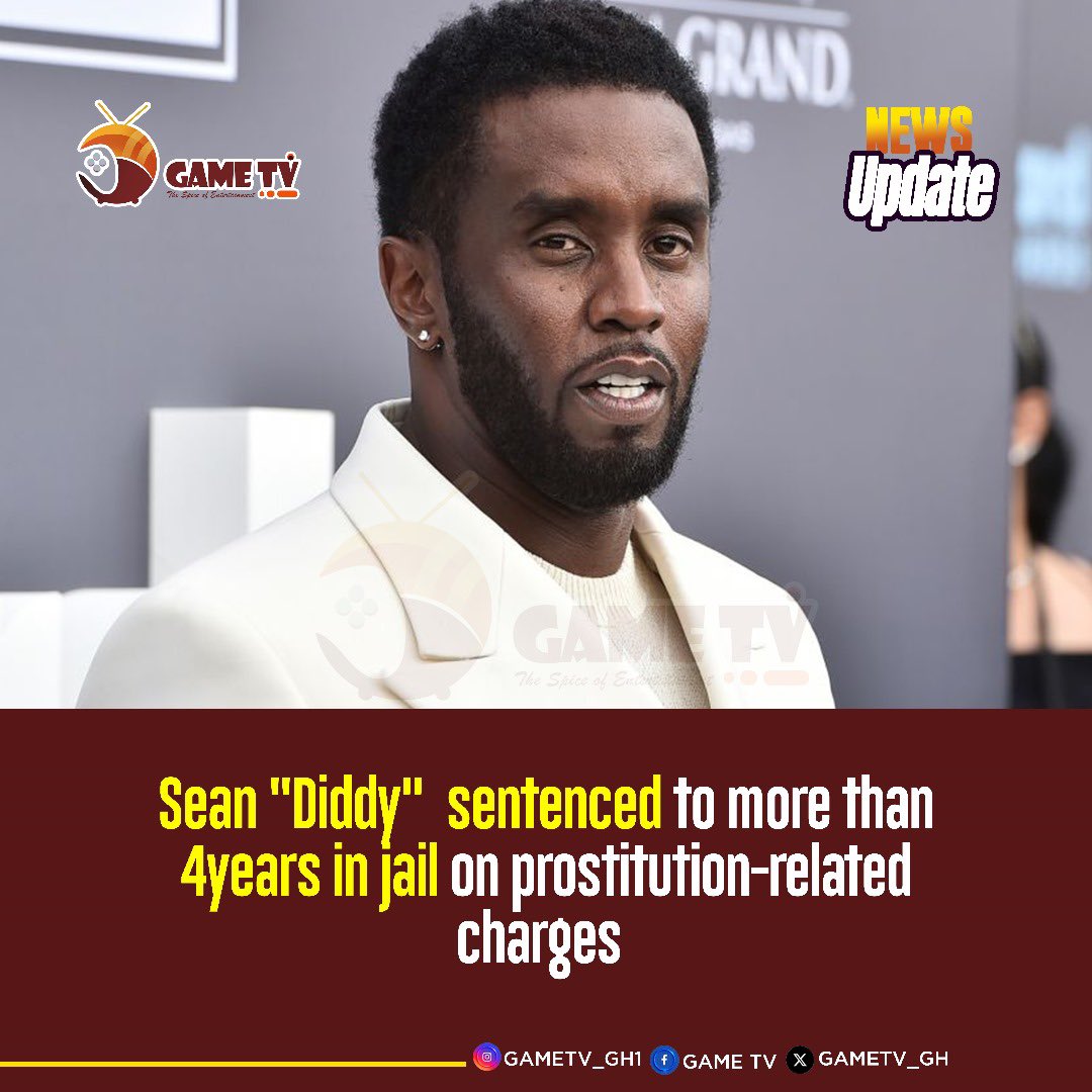 GameTV_gh's tweet photo. Judge cites “massive” evidence as hip-hop mogul Sean Combs receives significant sentence. Combs calls his actions “disgusting, shameful, and sick,” apologizing to victims and his children.
#GameTv #DiddyCase https://t.co/B8DXAzqUI9