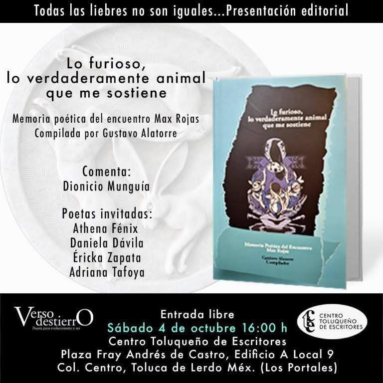 AContemporaneos's tweet photo. Este sábado, a partir de las 4 pm , en el Centro Toluqueño de Escritores, lectura y presentación de libros con  Verso Destierro #BreveBus  #CompartirHistoria #Toluca 
Vía Dionicio Munguía J https://t.co/ZYkNWKOmyR