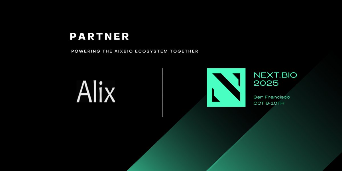 nextsequencevc's tweet image. Welcome ALIX Ventures as our #NEXTBIO2025 Partner! 🎉 Together we're empowering the next wave of founders building a future powered by AI and Biology. #NEXTBIO2025